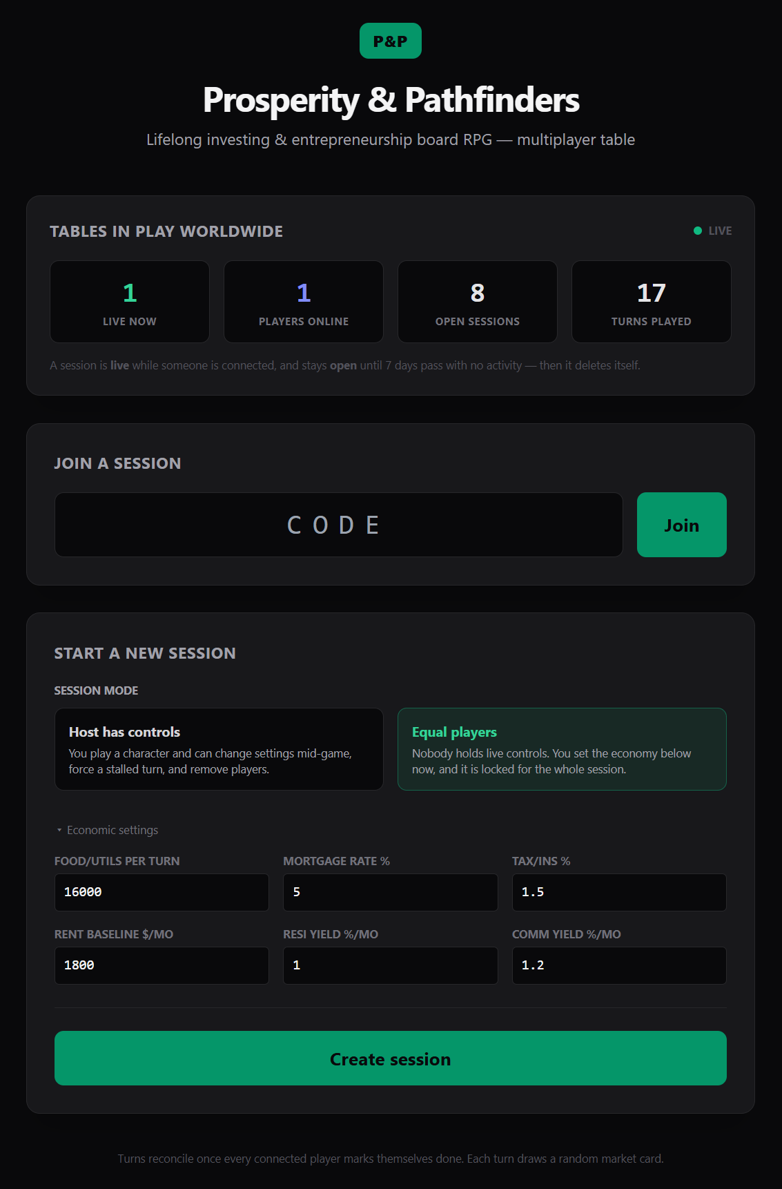 Prosperity & Pathfinders landing page