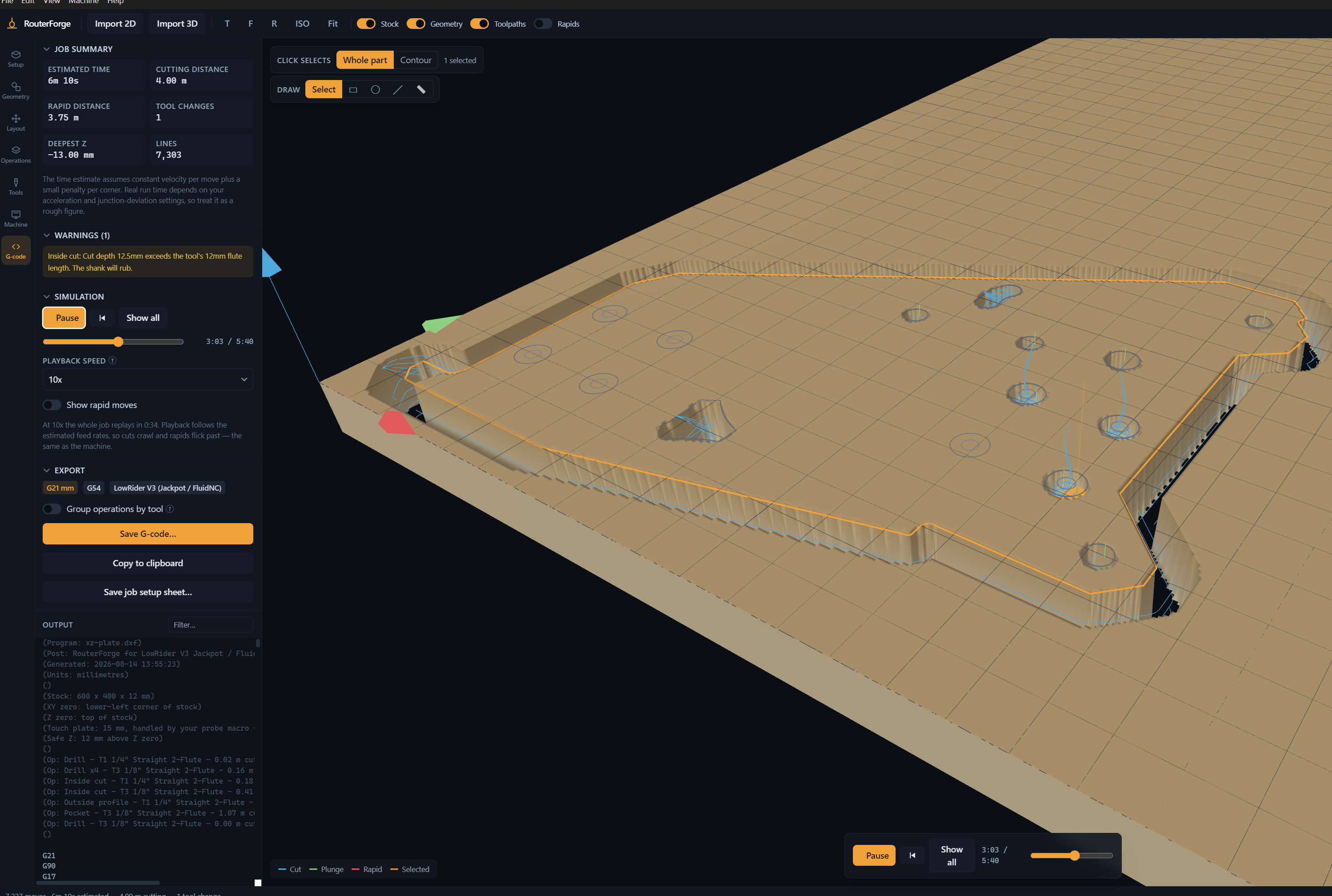 RouterForge simulation view