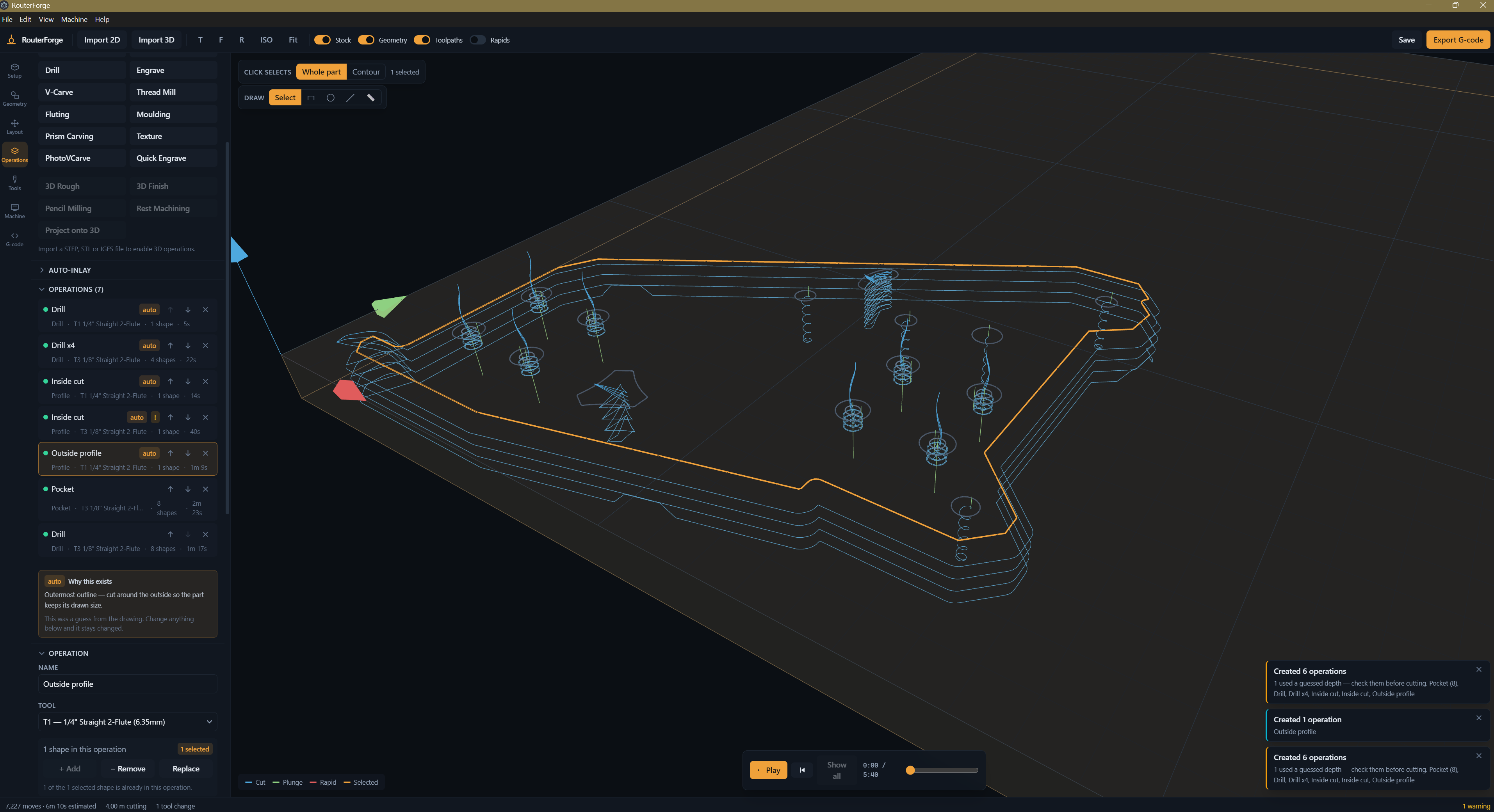 RouterForge toolpath editor